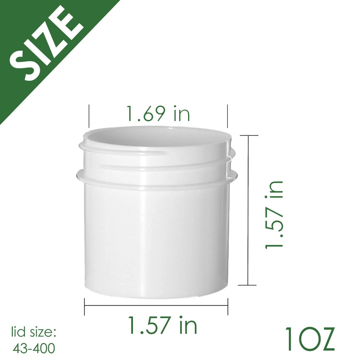 Plastic Ointment Jar with Flat Lid - 1 oz, White, Durable & Travel-Friendly