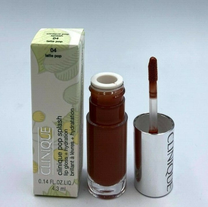 Clinique Lip Gloss Hydrating Lip Color #04 Latte Pop Splash 0.14 oz