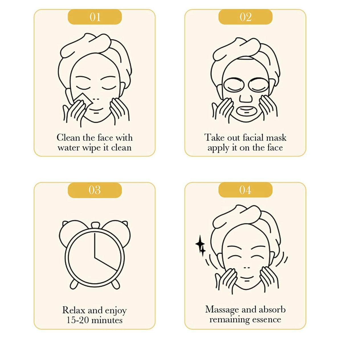 Facial Mask Set Moisturizing Anti-Wrinkle 5pc - Snail