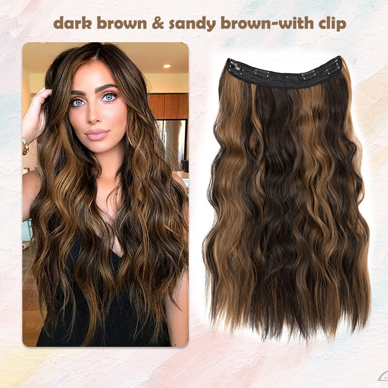 Hair Extensions with Elastic Band & Miracle Ring - Thick, Real Hair