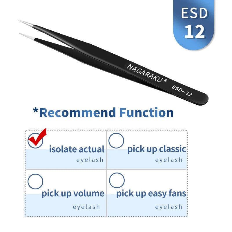 Eyelash Extension Tweezers Stainless Steel 3D Makeup Lash Applicator