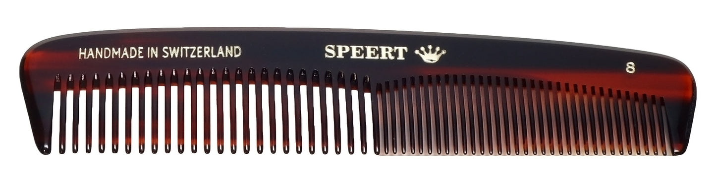 Handmade Swiss Tortoise Shell Comb 5 Inch Style #8 Havana Brown