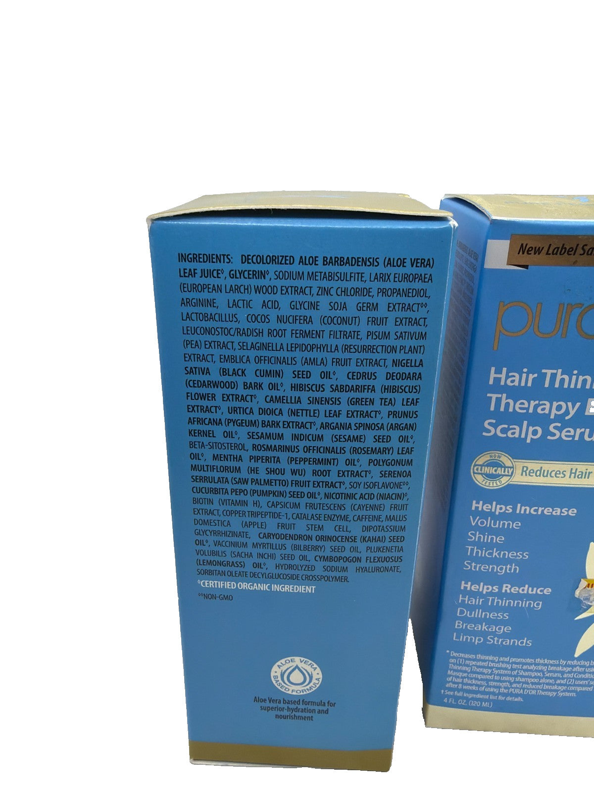 (2) PURA D’OR Hair Thinning Therapy Energizing Scalp Serum 4 oz
