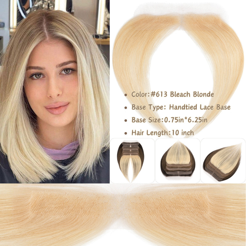 Women Hairline Receding Hair Topper Cover-Up with Lace/PU Base - Human Hair