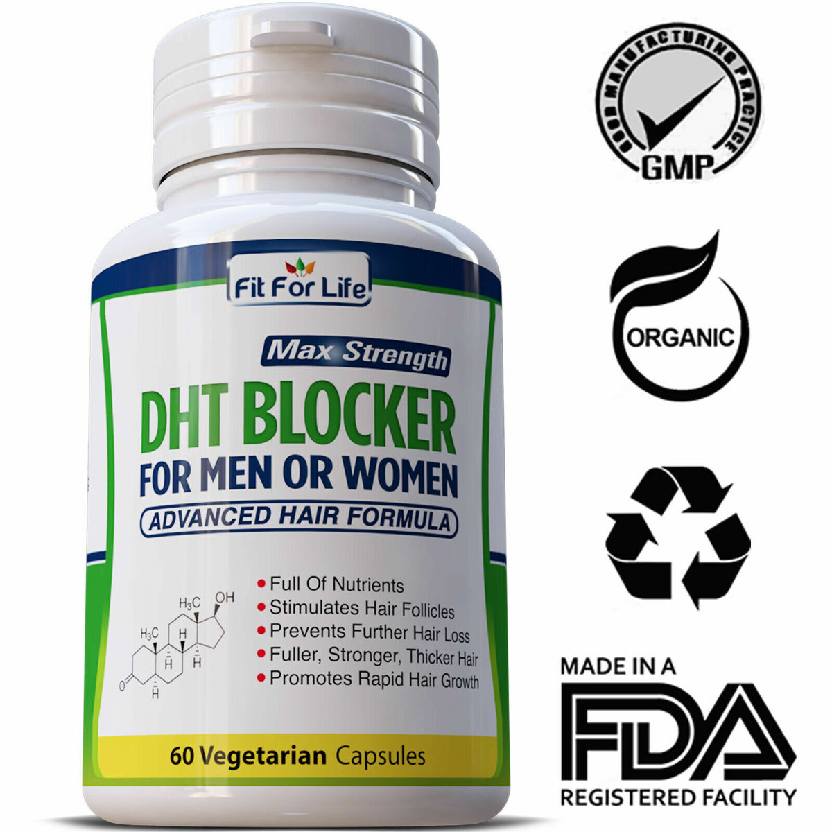 Hair Loss Treatment - DHT Blocker Capsules, 240 Count