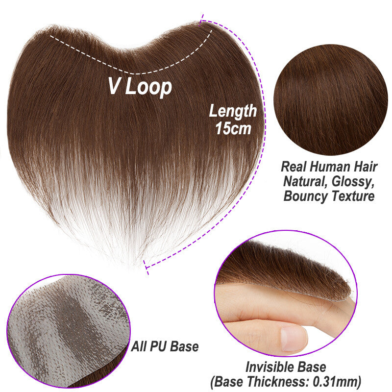 Human Hair Toupee for Men Receding Hairline - Skin PU Base & Natural Look