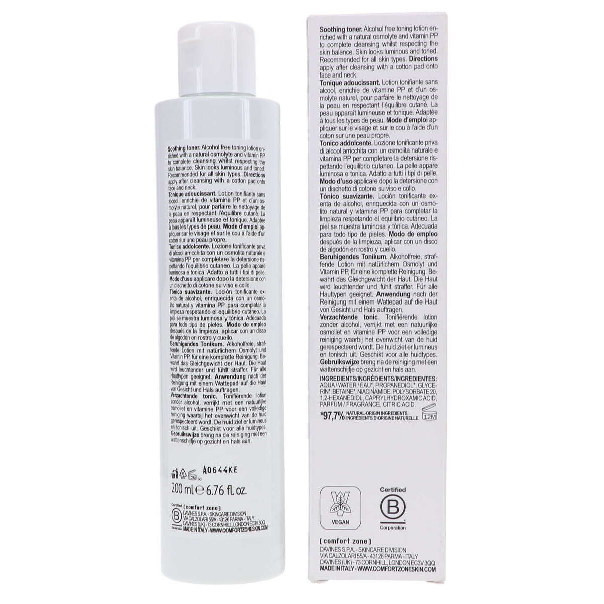 Comfort Zone Essential Toner 6.8 oz