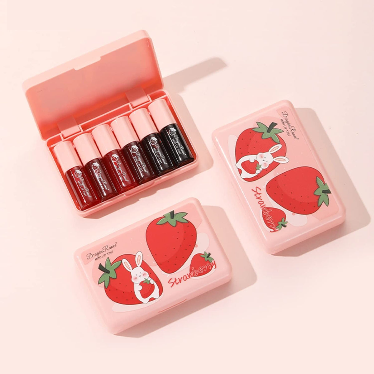 6-Color Lip Tint and Blush Set - Moisturizing Waterproof Long-Lasting Makeup