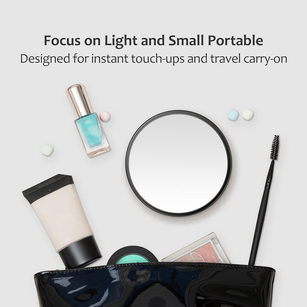 40X Magnifying Mirror with Stainless Steel Tweezers - Compact Handheld 3.5 Inch