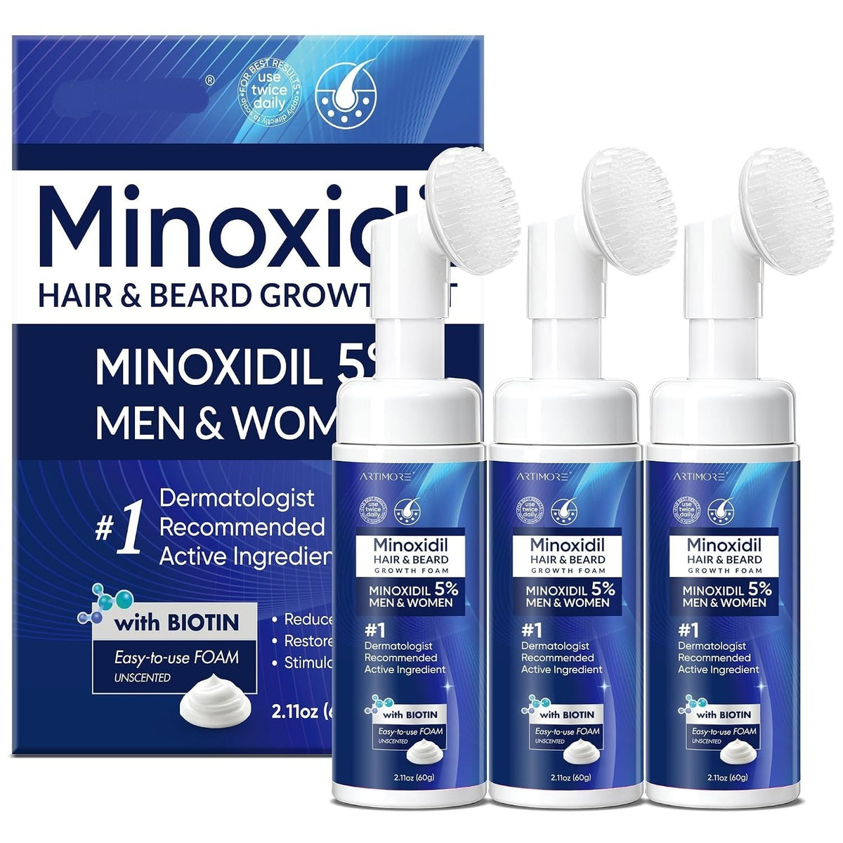 5% Minoxidil Foam for Hair & Beard Growth