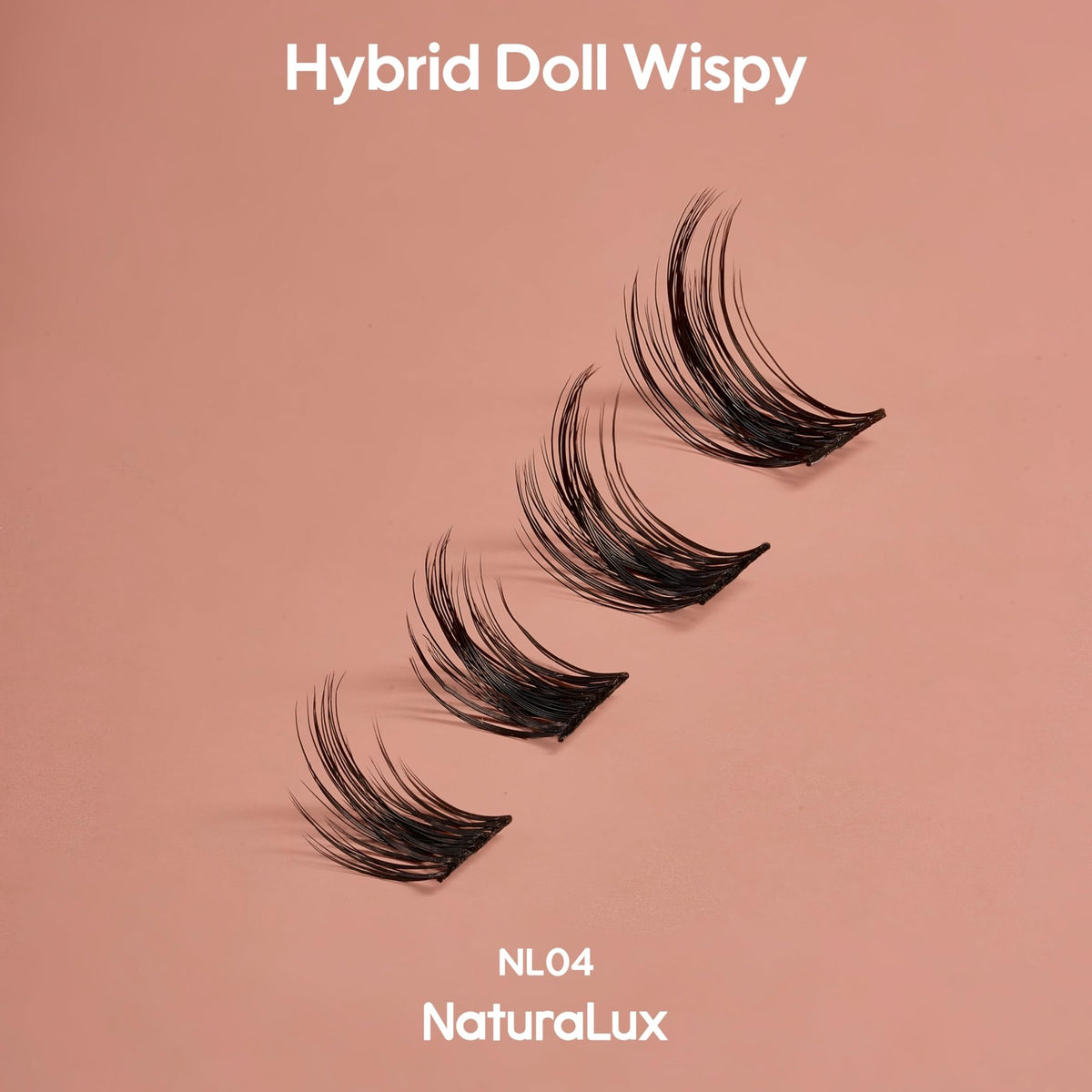 False Eyelash Set - Natural Wispy Hybrid Cluster Lashes 10-16mm Black