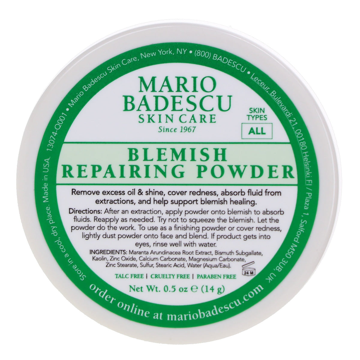 Blemish Repairing Powder 0.5 oz - Clear Skin Acne Treatment (Mario Badescu)