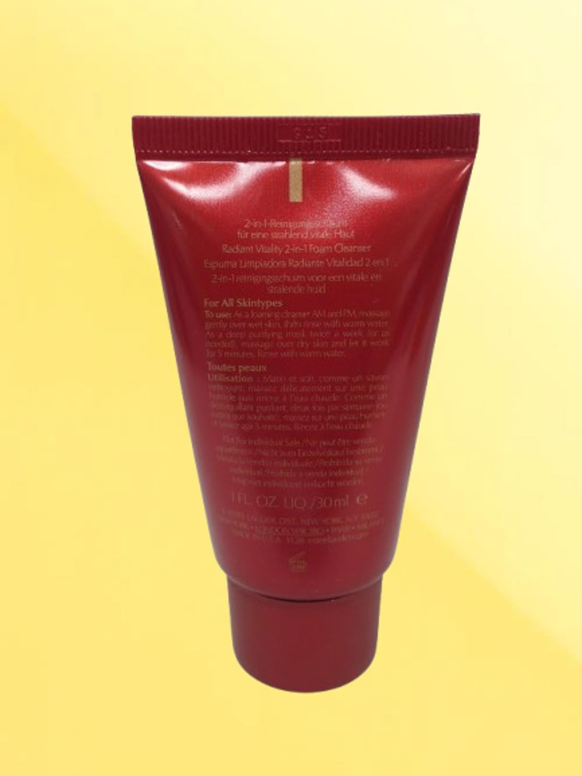 Luxury Facial Cleanser Foam - Nutritious Radiant Vitality 2-in-1 1oz, Lot of 3