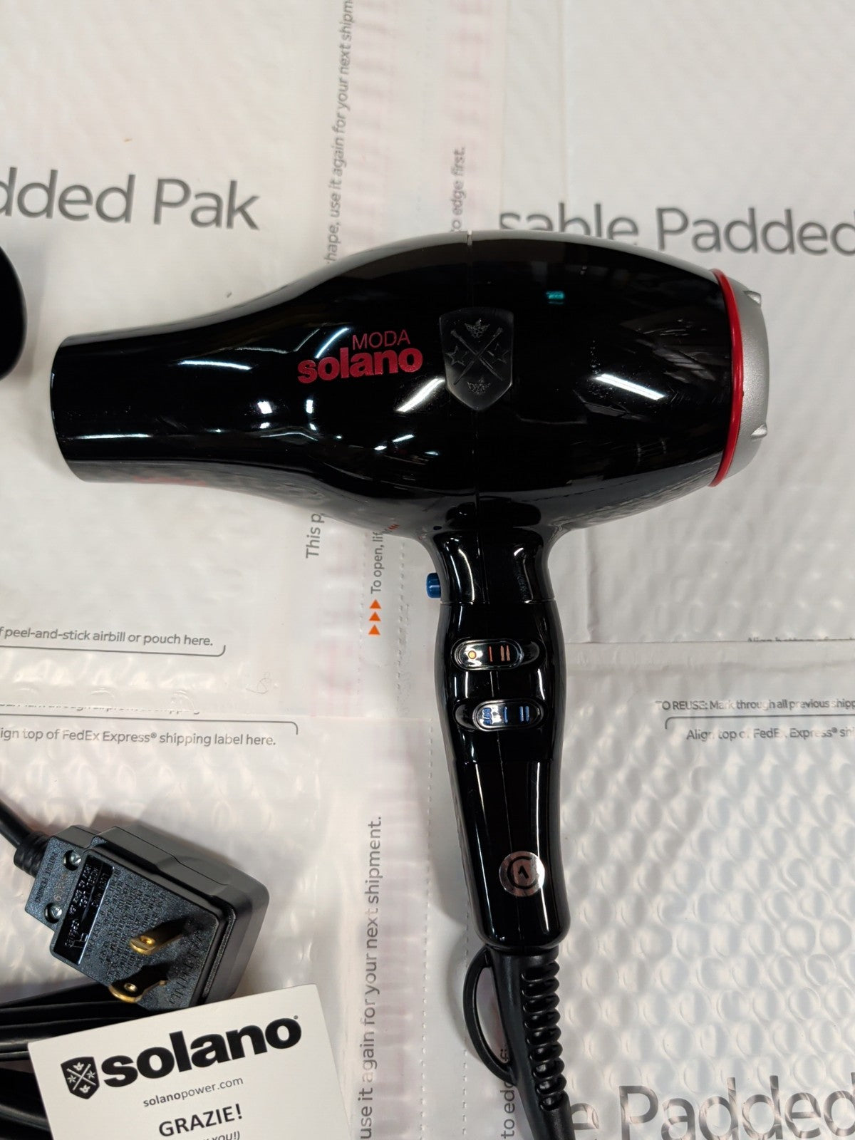 Solano Moda Professional 1750W Hair Dryer - High Power Salon-Grade Hair Styling Tool