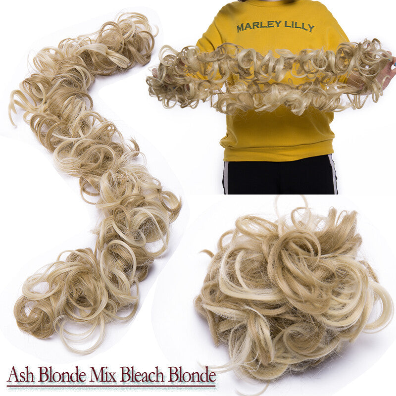 Natural Messy Curly Hair Bun Extension Wrap Long Thick Scrunchie Updo