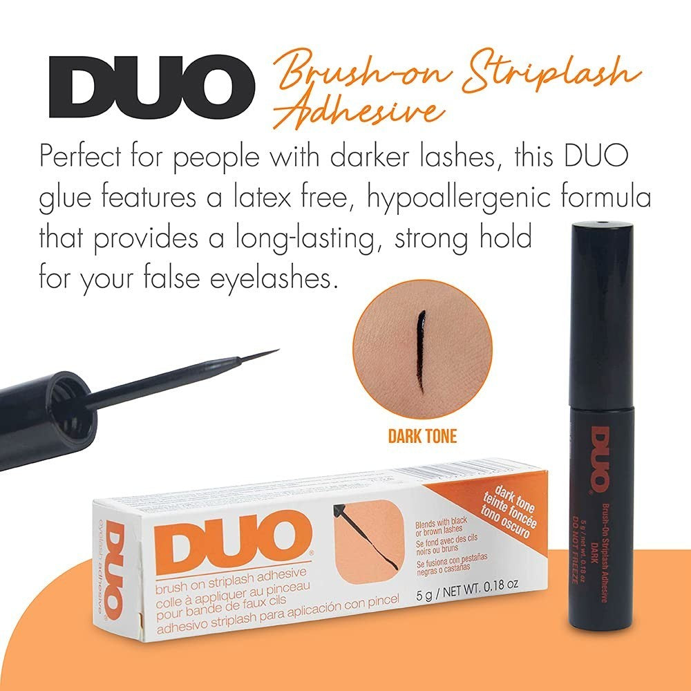 Dark Lash Adhesive for False Eyelashes - Brush-On, Waterproof, 5g