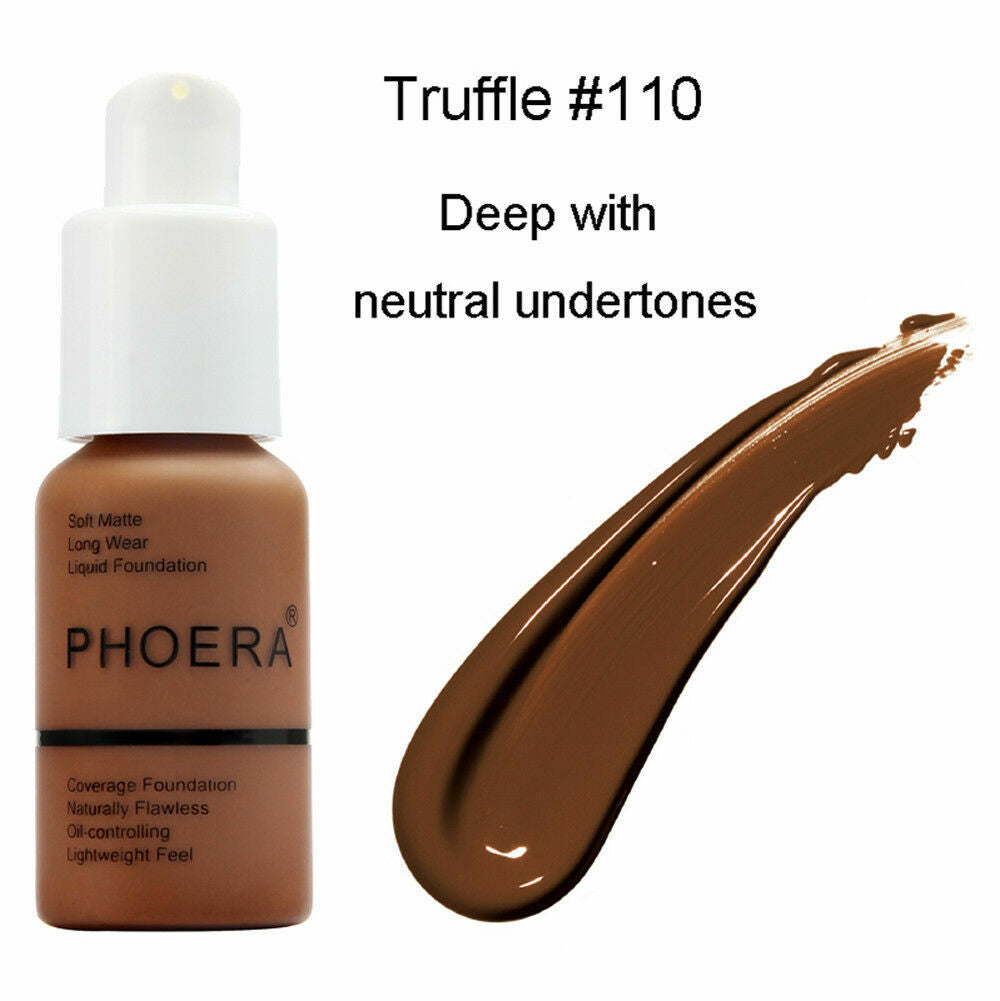 Full Coverage Liquid Foundation Makeup - Long-Lasting, Brightening, Oil Control