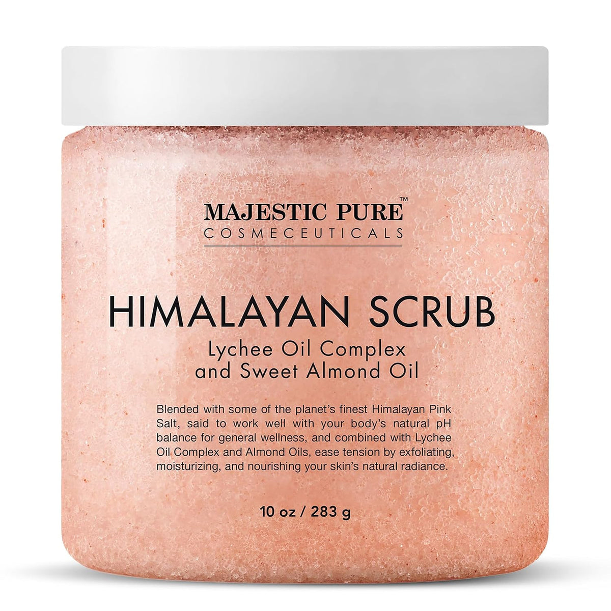 Himalayan Salt Body Scrub Lychee Oil Exfoliant 10 Oz Skin Brightening