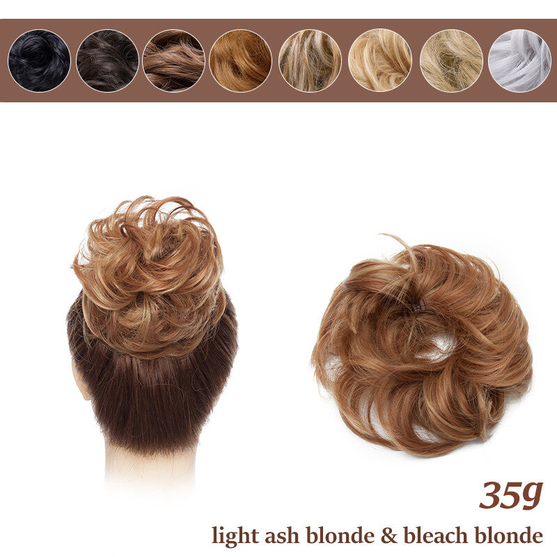 Thick Curly Messy Bun Hair Piece - Synthetic Hair Extensions for Updo & Volume
