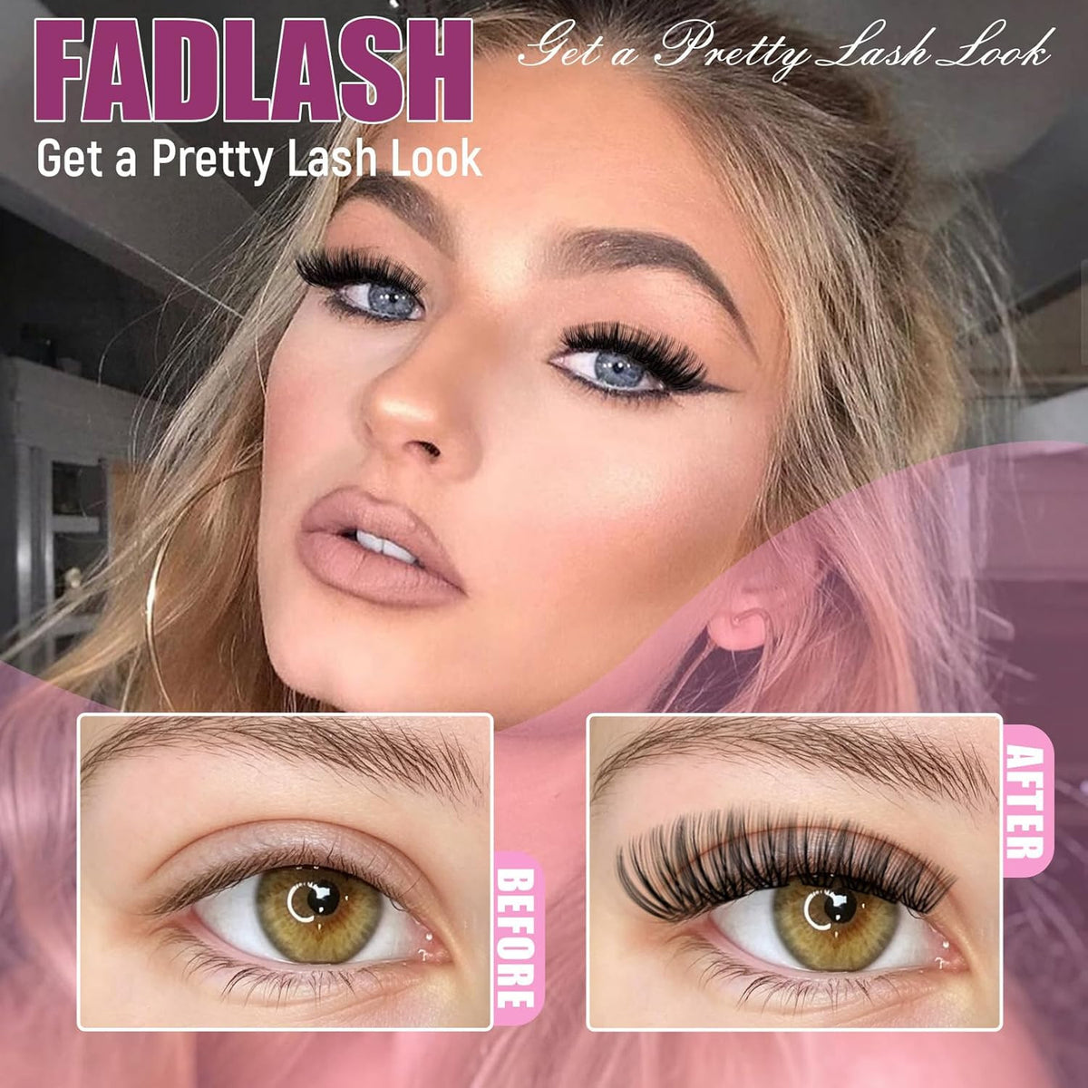 Individual Lash Clusters 280PCS D Curl Eyelash Extensions for DIY & Beginners
