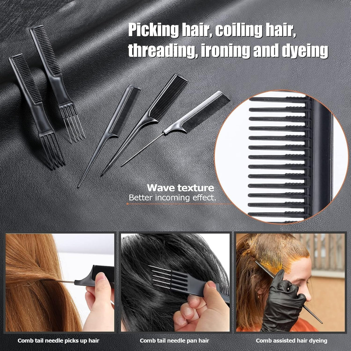 Professional 10-Piece Hair Comb Set for Styling & Volume