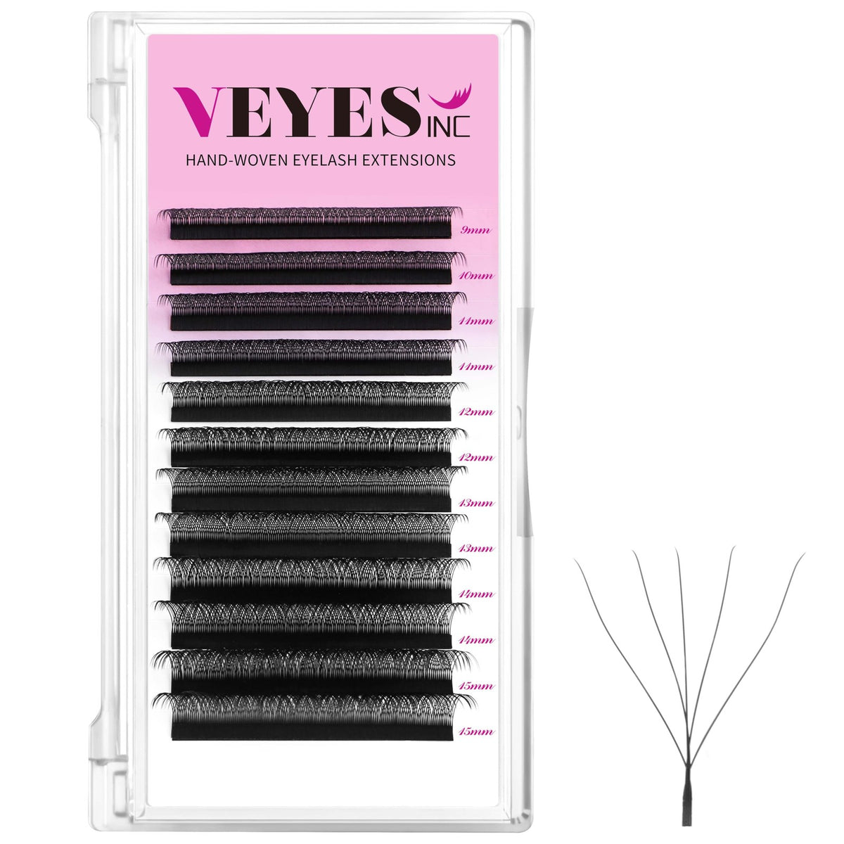 Eyelash Extensions Tray C/D Curl 9-15mm Mixed Length 5D-W Premium Silk