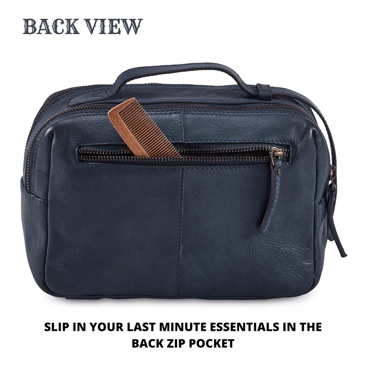Leather Toiletry Bag Dopp Kit for Men Women Travel Organizer