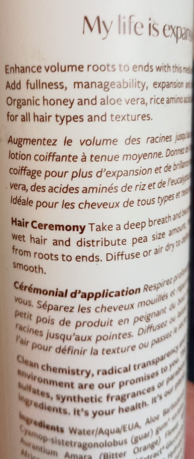 Organic Hair Styling Lotion for Volume & Body - 10 oz