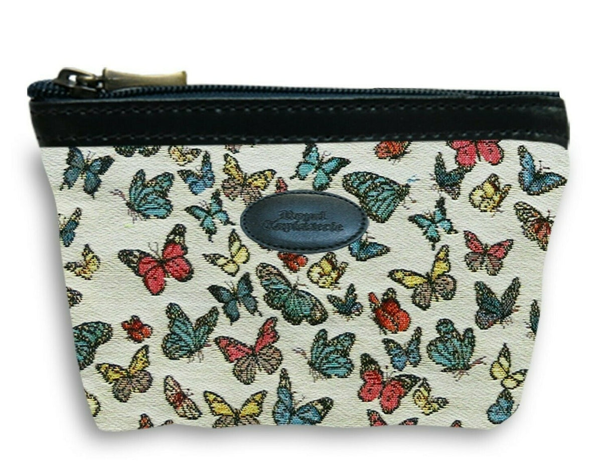 Butterfly Tapestry Zippered Pouched Cosmetic Bag – Made in France, Royal Tapisserie