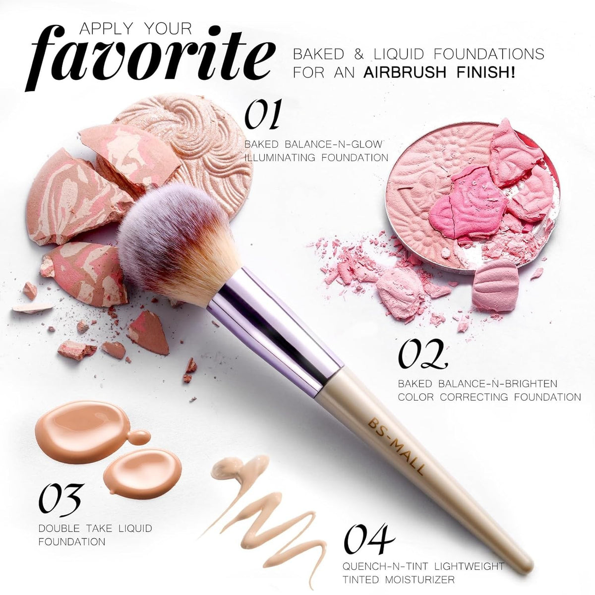 18-Piece Makeup Brush Set with Synthetic Brushes for Face & Eyes
