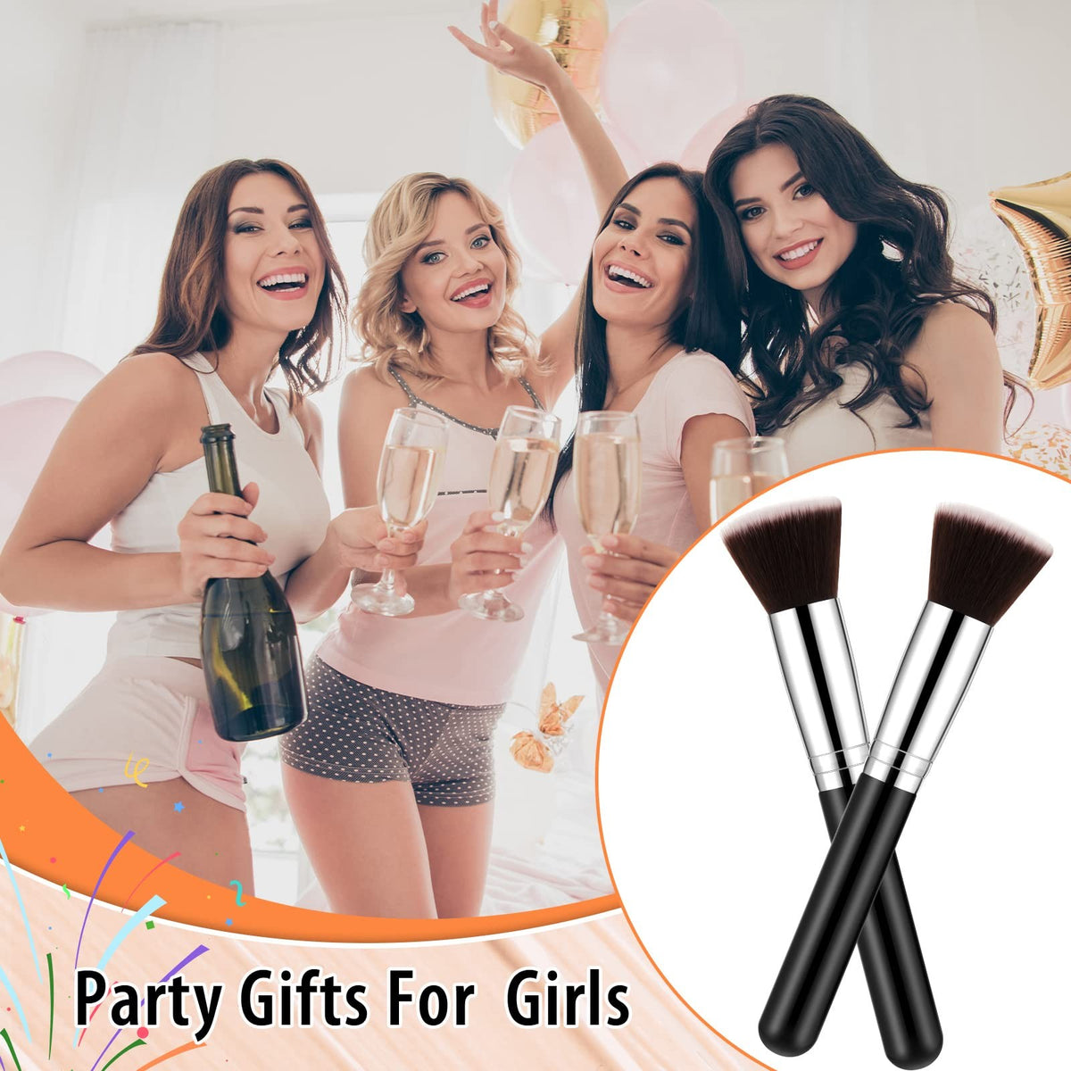 10 Pcs Flat Top Foundation Makeup Brushes Set - Liquid Face Beauty Tools