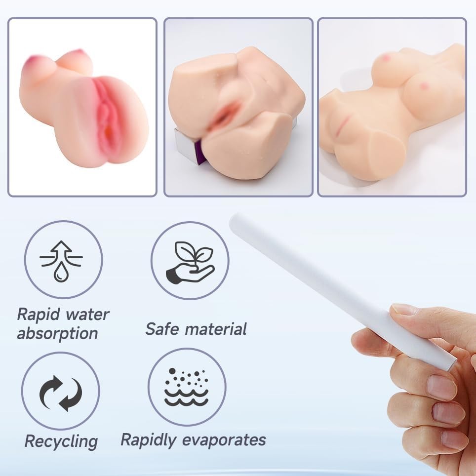 Reusable Absorbent Drying Sticks for Silicone and TPE Toys - 8 Pack