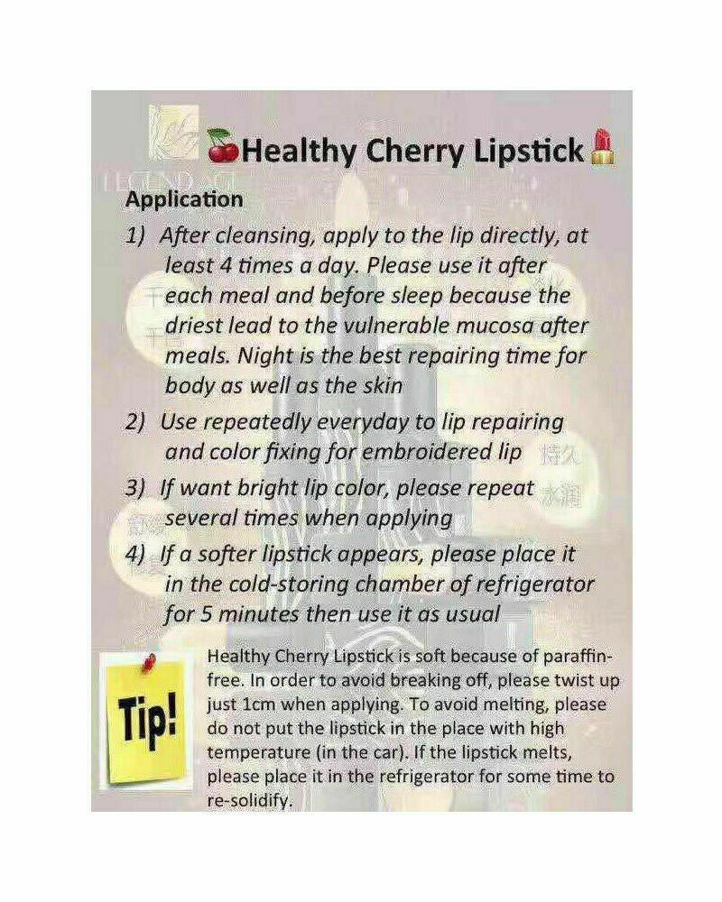 Healthy Cherry Lipstick & Lip Balm 4 Pack - Natural, Long-Lasting, UV Protection