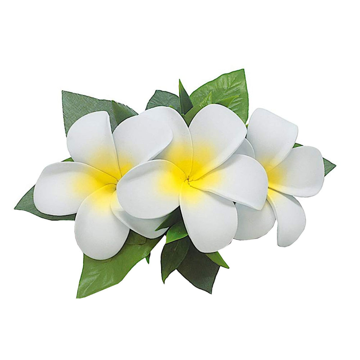 Island Heritage Hawaiian Hair Clip Foam 3 White Plumeria Flower Maui