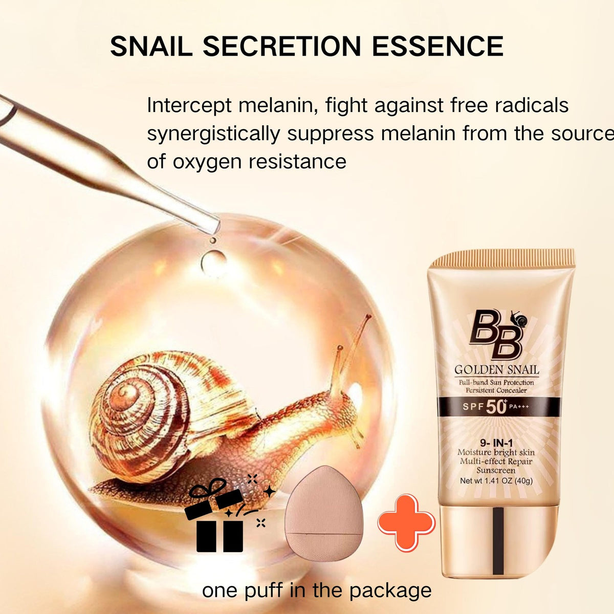BB Cream Tinted Moisturizer SPF 50 - 9 in 1 UV Protection & Skin Care, 1 Ounce
