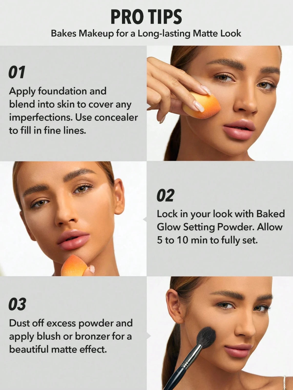 Light Brown Face Setting Powder with Natural Glow for Long-Lasting Makeup Finish