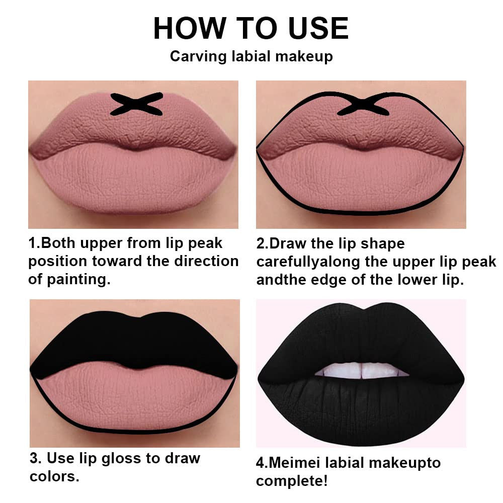 Matte Liquid Lipstick and Lip Liner Set - Long Lasting Waterproof Lip Makeup