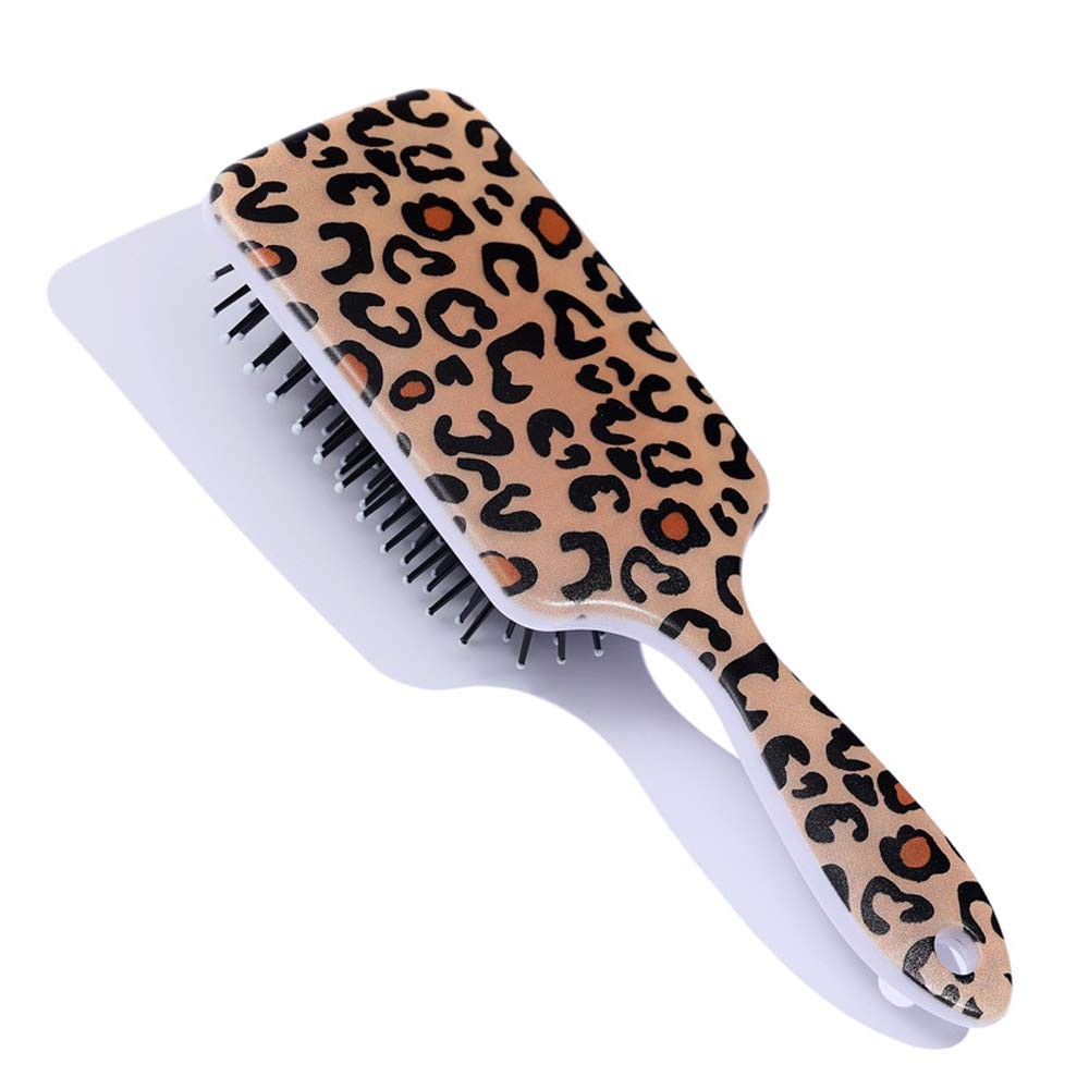 Leopard Print Hair Brush - Detangler, Styling & Drying Comb for All Hair Types