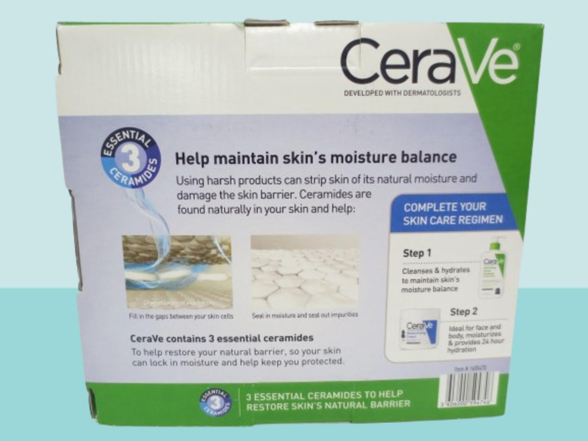 CeraVe Hydrating Facial Cleanser for Normal to Dry Skin 12oz & 3oz Set - 3 Pieces Gift