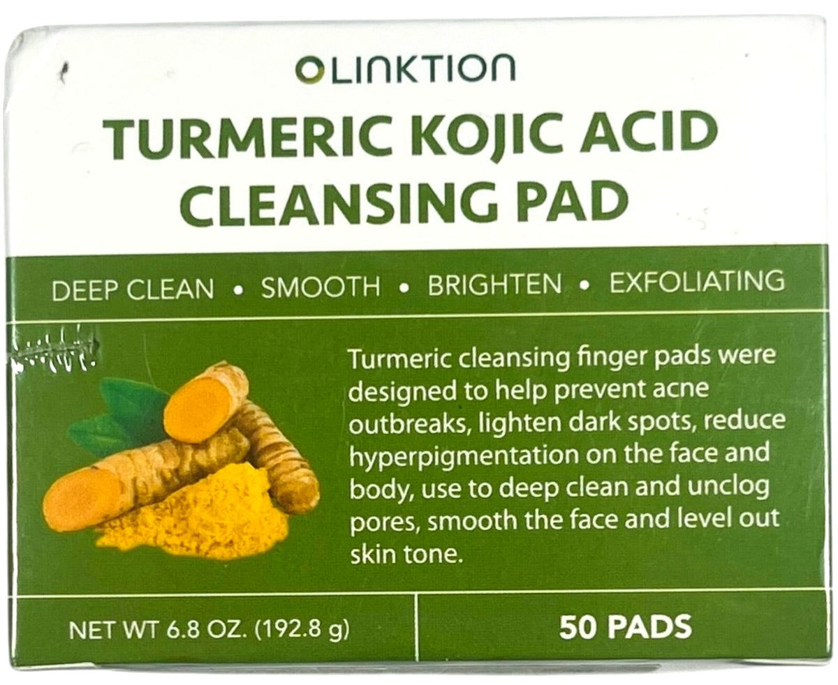 Kojic Acid Turmeric Facial Cleansing Pads - 50 Count Skin Care Set