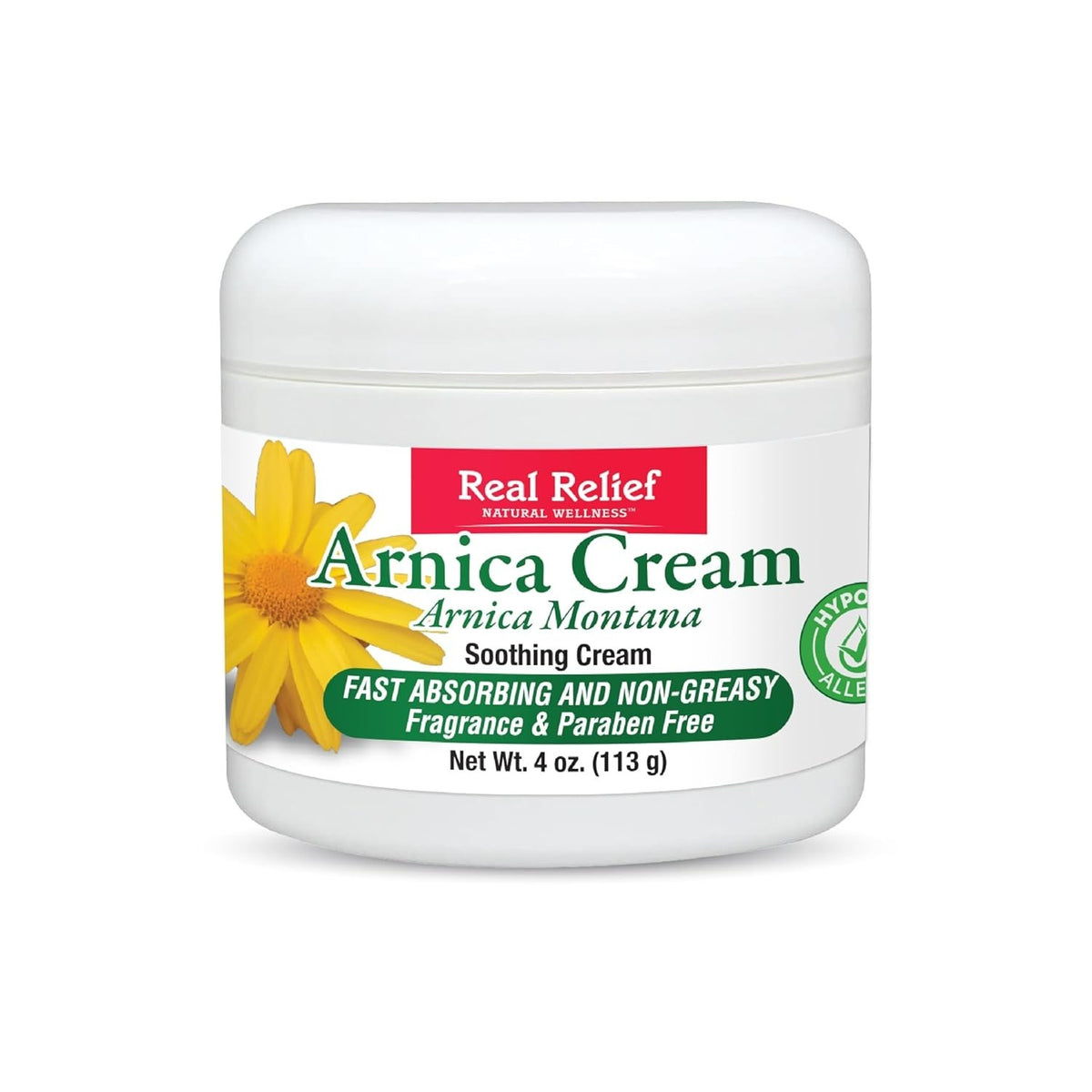 Gentle 4 oz Arnica Cream - Hypoallergenic & Fragrance-Free for