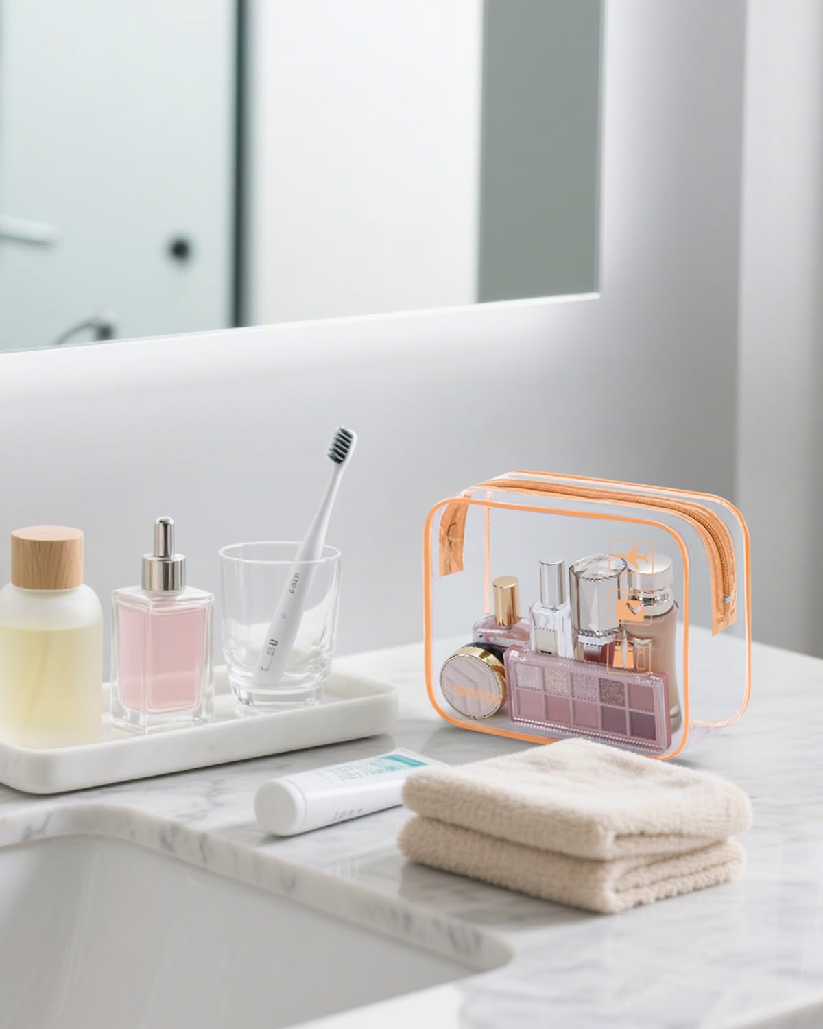 TSA Approved Clear Toiletry Bag 2 Pack - Leakproof Travel Organizer