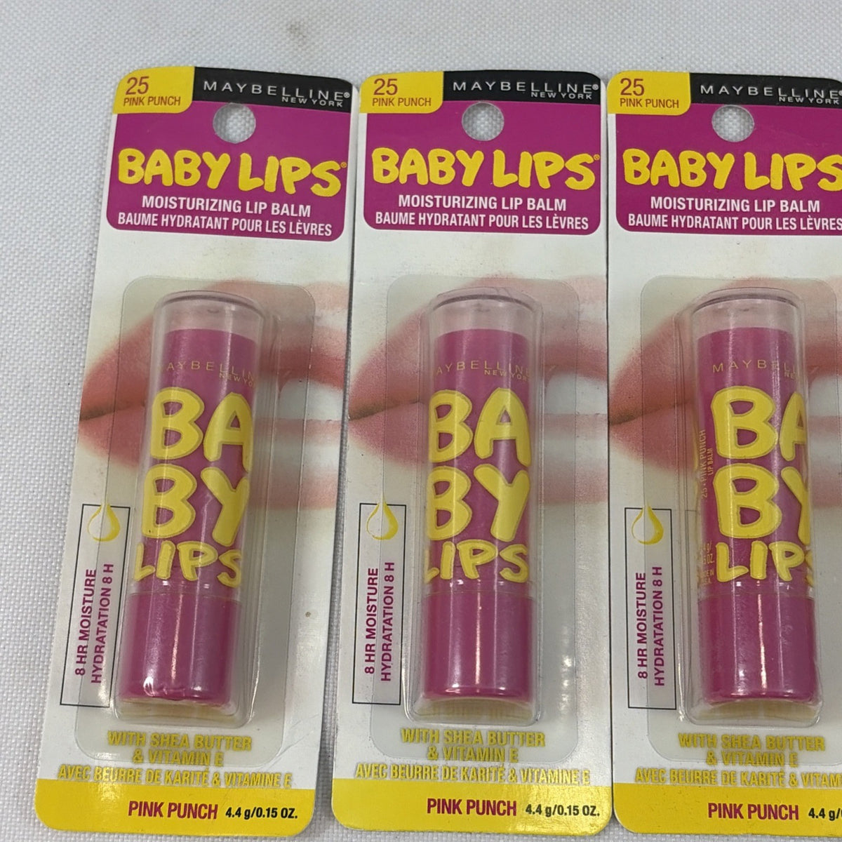 Maybelline Baby Lips Moisturizing Lip Balm Set of 4 Pink Punch #25 Flavored
