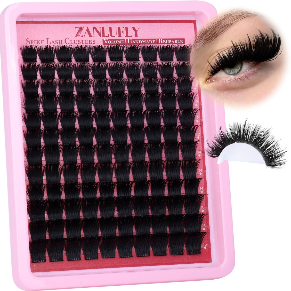 Volume Spiky Eyelash Clusters 120 Pcs Thick Black Faux-Mink False Lashes