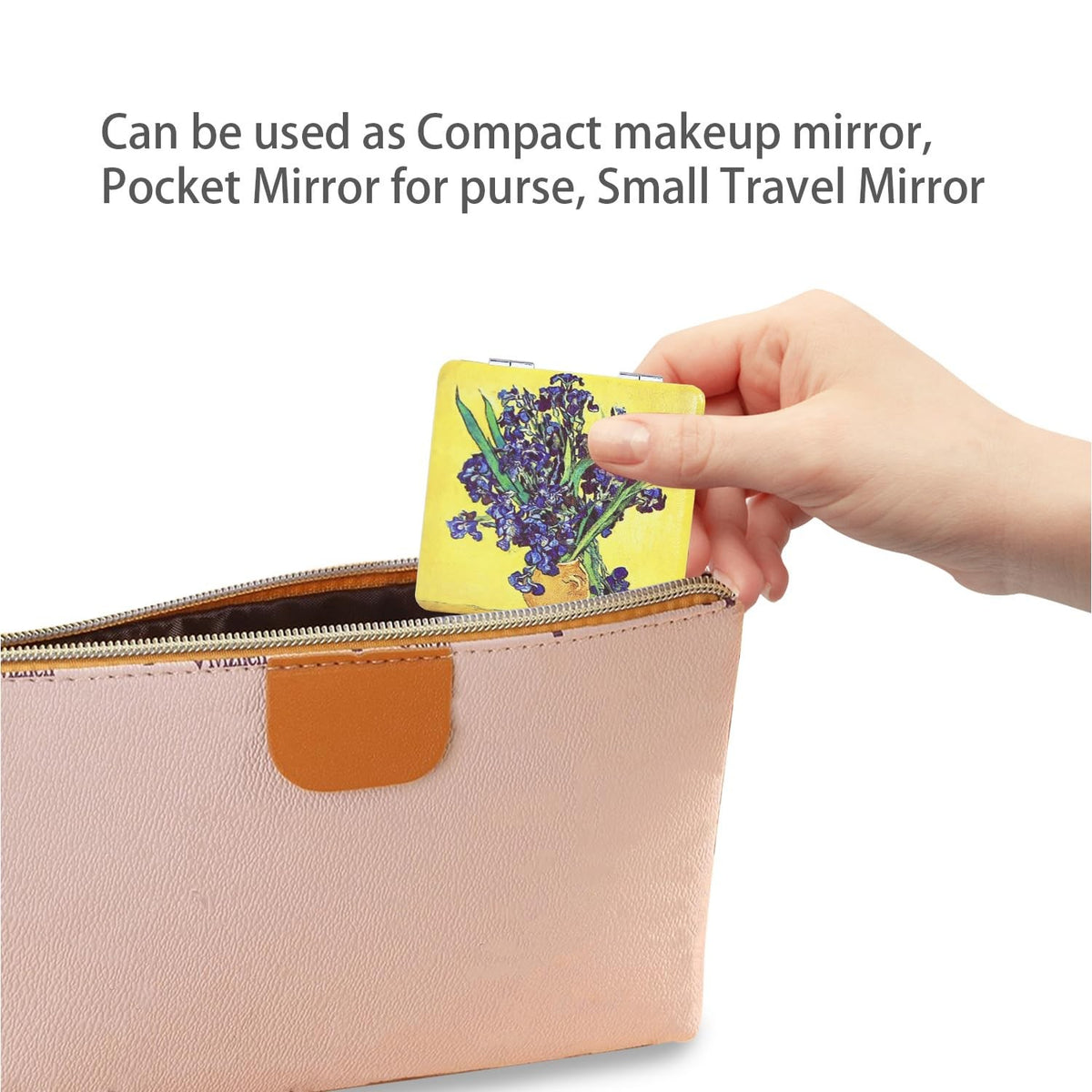2 Pack Square Travel Compact Mirrors 2.8 Inch Double Sided with Magnification