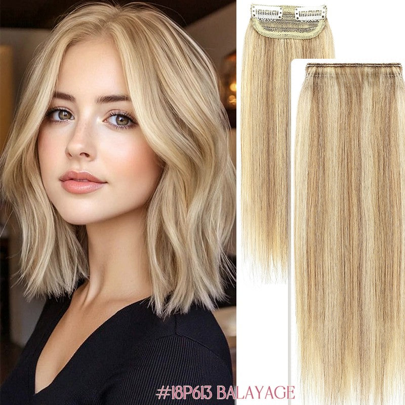 Clip-In Real Remy Human Hair Patch Extensions for Volume & Thickness