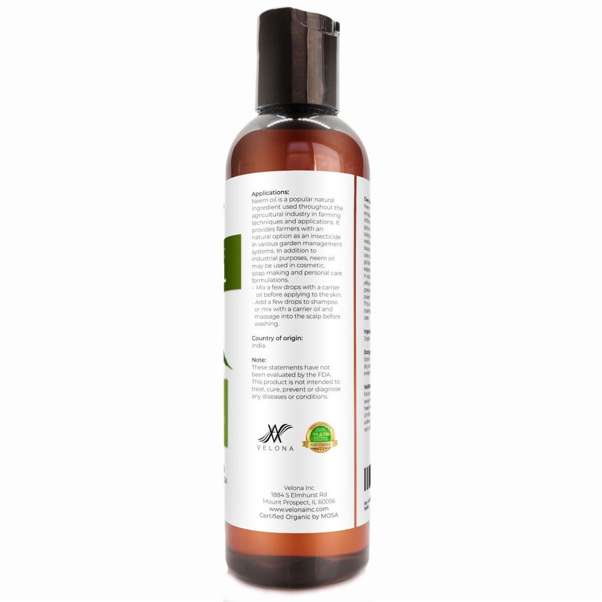 Organic Neem Oil - Cold Pressed, Pure & Unrefined