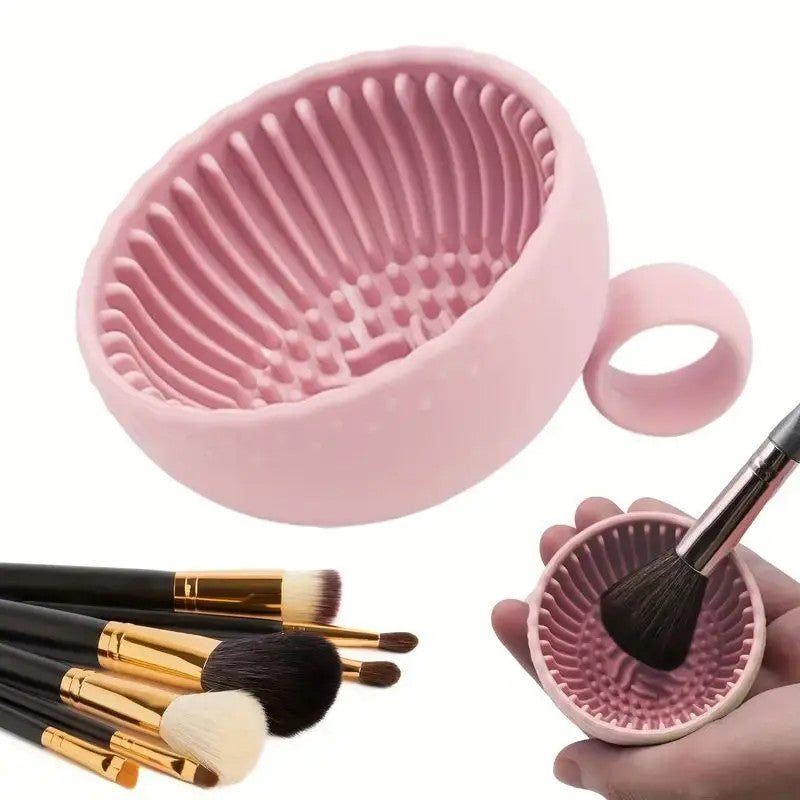 Makeup Brush Cleaner Silicone Scrubber Non-Slip Bowl - Cosmetic Tool