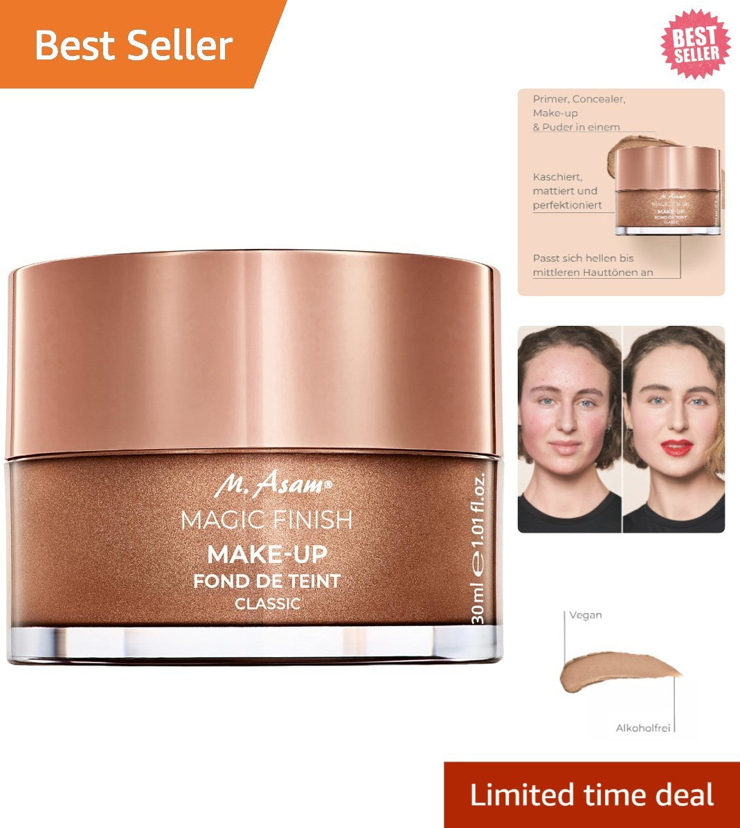 4-in-1 Makeup Mousse Foundation Primer Concealer & Finishing Powder