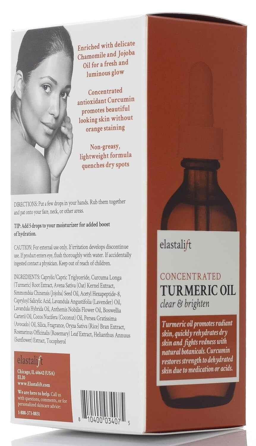 Turmeric Face Serum Oil for Brightening and Acne Blemish Treatment - 1.8 Fl Oz